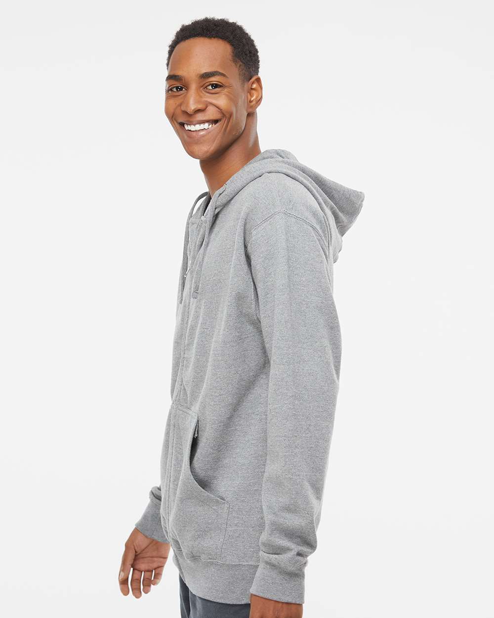 Independent Trading Co. Midweight Full-Zip Hooded Sweatshirt SS4500Z #colormdl_Grey Heather