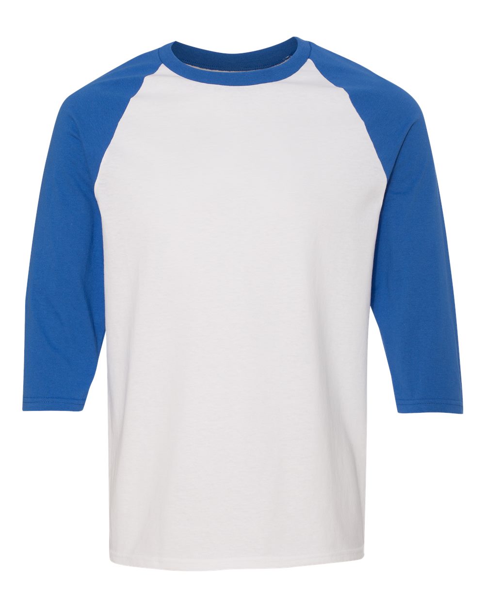 Gildan Heavy Cotton™ Raglan Three-Quarter Sleeve T-Shirt 5700 #color_White/ Royal