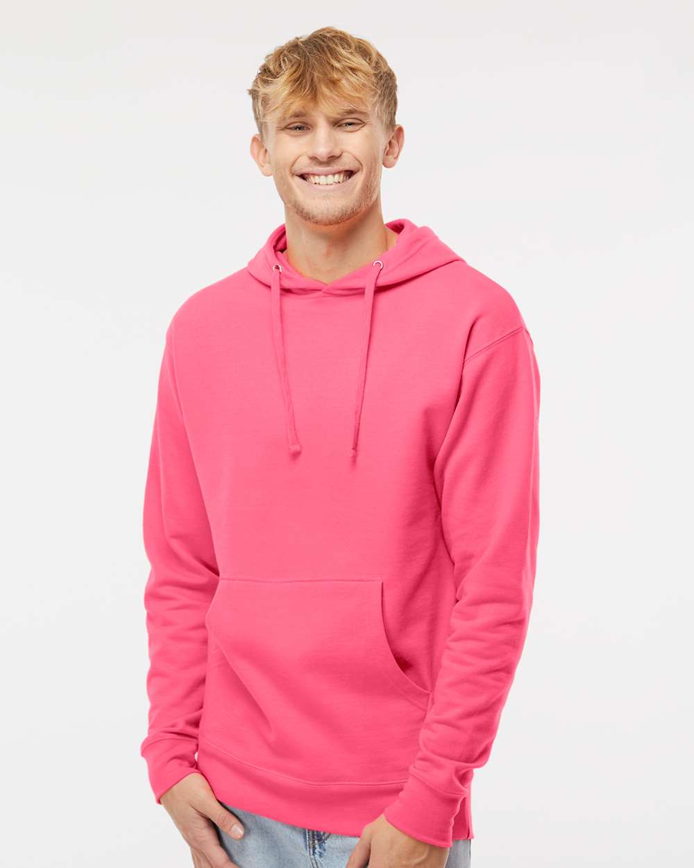 Independent Trading Co. Midweight Hooded Sweatshirt SS4500 #colormdl_Neon Pink