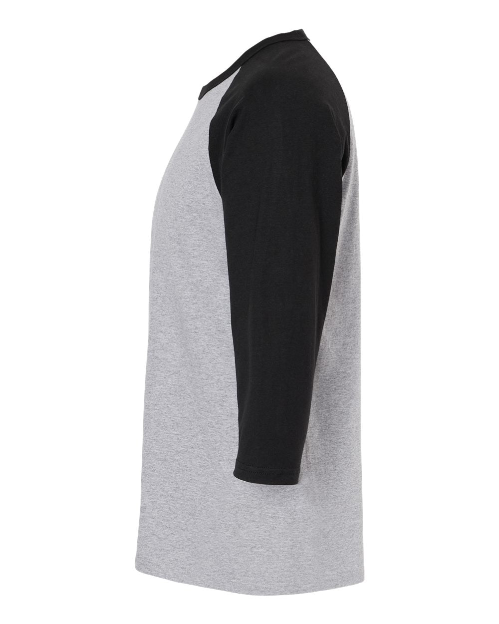 M&O Raglan Three-Quarter Sleeve Baseball T-Shirt 5540 #color_Sport Grey/ Black