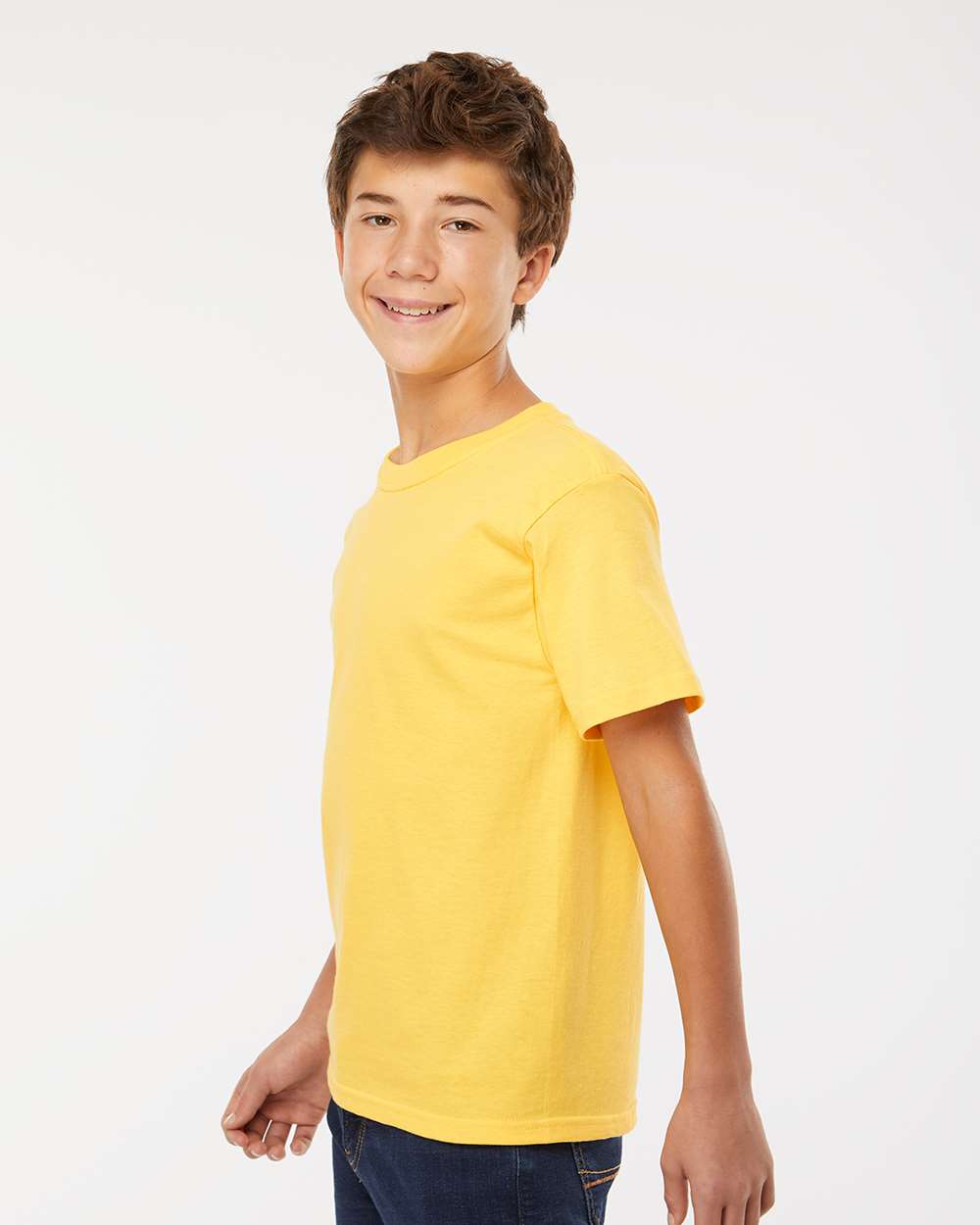 M&O Youth Gold Soft Touch T-Shirt 4850 #colormdl_Yellow