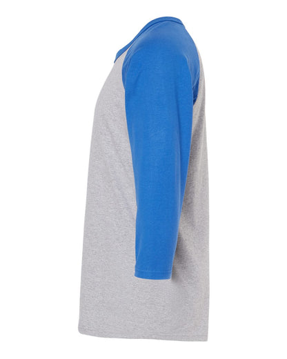 M&O Raglan Three-Quarter Sleeve Baseball T-Shirt 5540 #color_Sport Grey/ Royal
