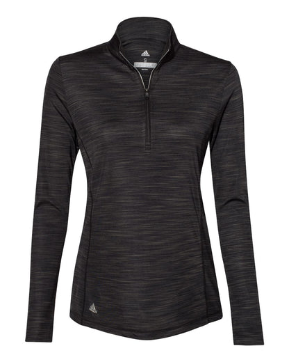Adidas A476 Women's Lightweight Mélange Quarter-Zip Pullover #color_Black Melange