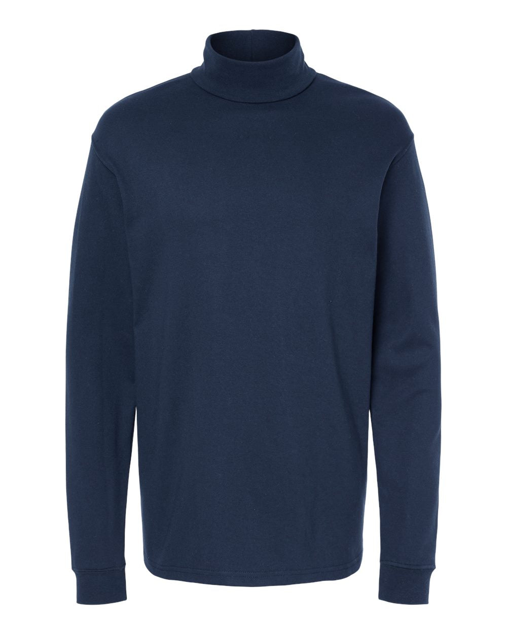 King Fashion Interlock Turtleneck Long Sleeve T-Shirt KF4900 #color_Navy