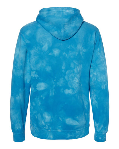 Independent Trading Co. Unisex Midweight Tie-Dyed Hooded Sweatshirt PRM4500TD #color_Tie Dye Aqua Blue