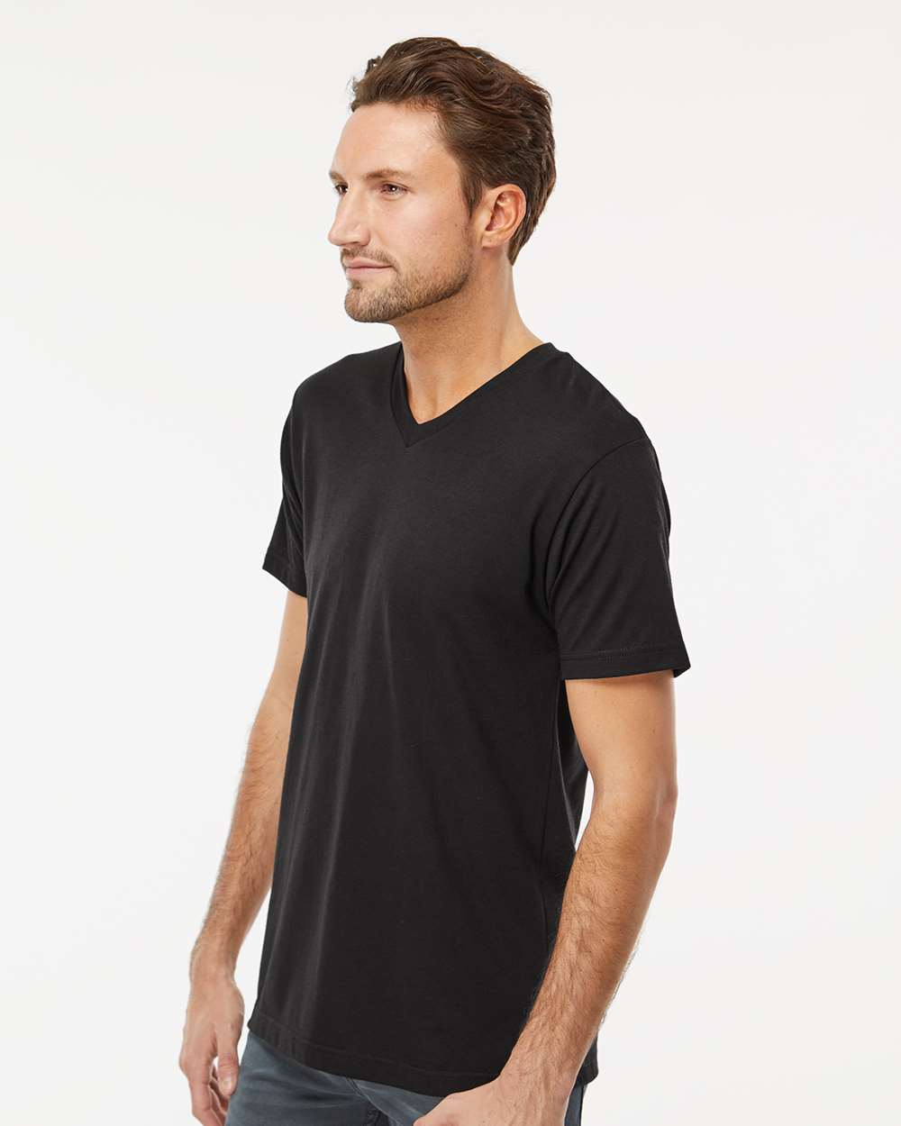 M&O Deluxe Blend V-Neck T-Shirt 3543 #colormdl_Black
