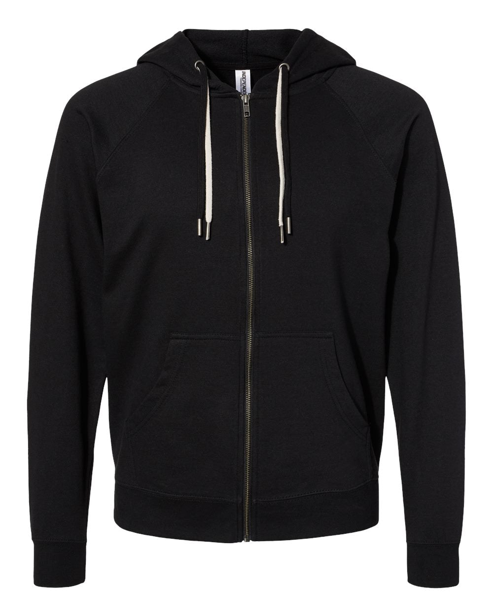 Independent Trading Co. Icon Unisex Lightweight Loopback Terry Full-Zip Hooded Sweatshirt SS1000Z #color_Black