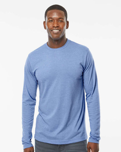 M&O Poly-Blend Long Sleeve T-Shirt 3520 #colormdl_Heather Blue