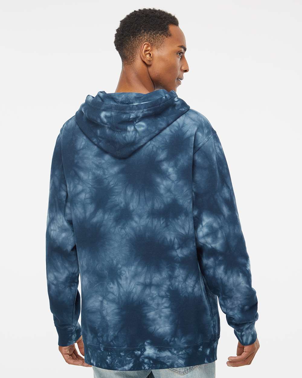 Independent Trading Co. Unisex Midweight Tie-Dyed Hooded Sweatshirt PRM4500TD #colormdl_Tie Dye Navy