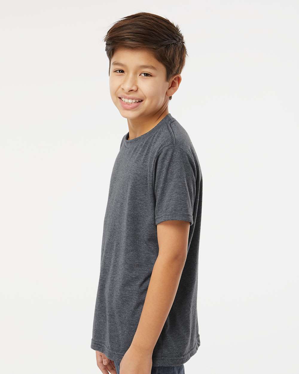 M&O Youth Deluxe Blend T-Shirt 3544 #colormdl_Heather Charcoal