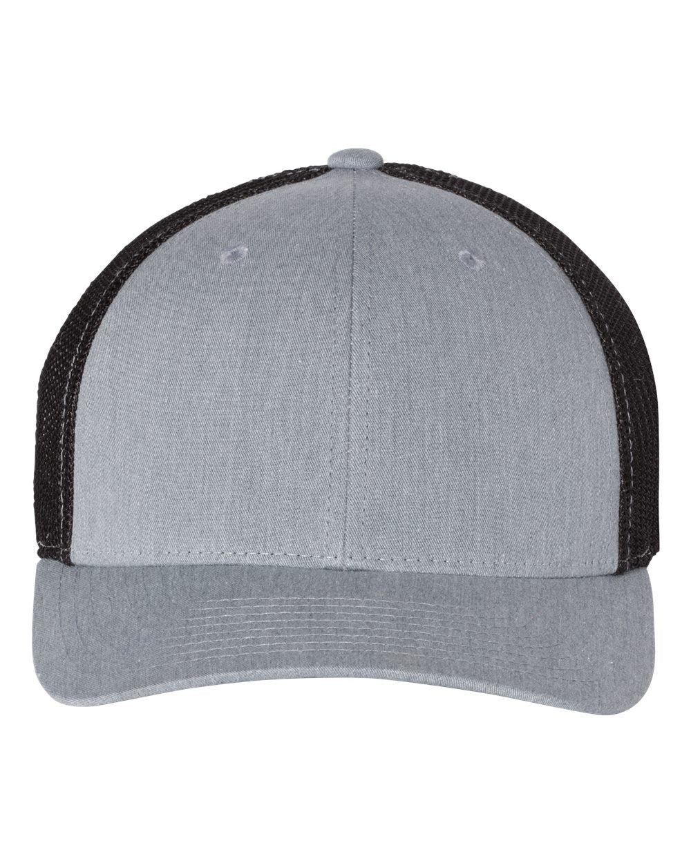 Richardson Fitted Trucker with R-Flex Cap 110 #color_Heather Grey/ Black
