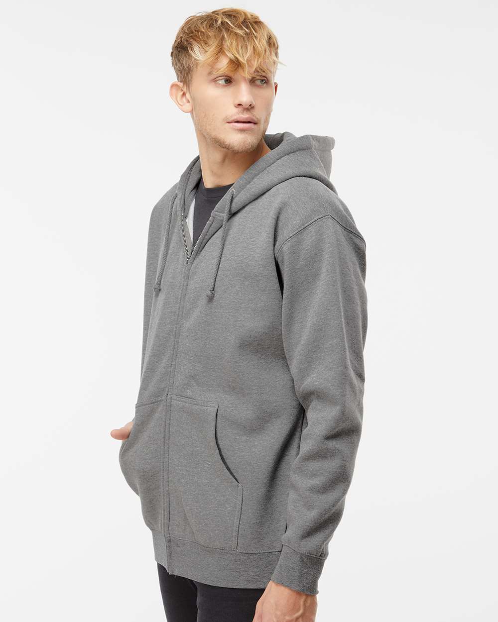 Independent Trading Co. Heavyweight Full-Zip Hooded Sweatshirt IND4000Z #colormdl_Gunmetal Heather