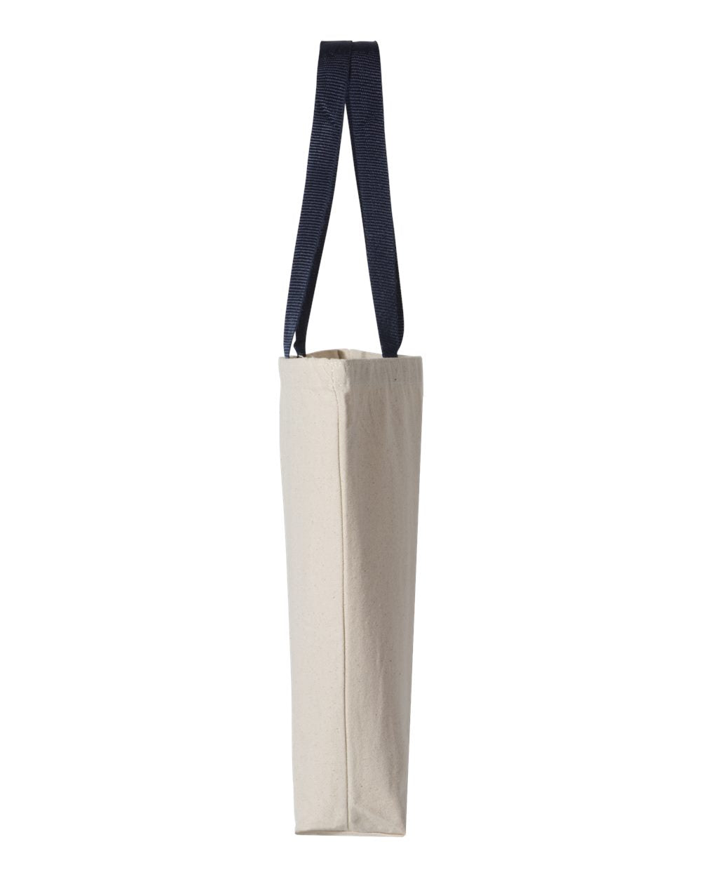Q-Tees 11L Canvas Tote with Contrast-Color Handles Q4400 #color_Natural/ Navy