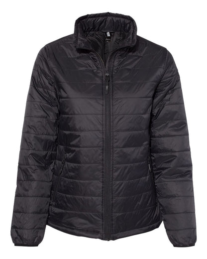 Independent Trading Co. Women's Puffer Jacket EXP200PFZ #color_Black