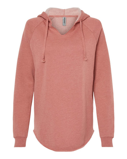 Independent Trading Co. Women’s Lightweight California Wave Wash Hooded Sweatshirt PRM2500 #color_Dusty Rose