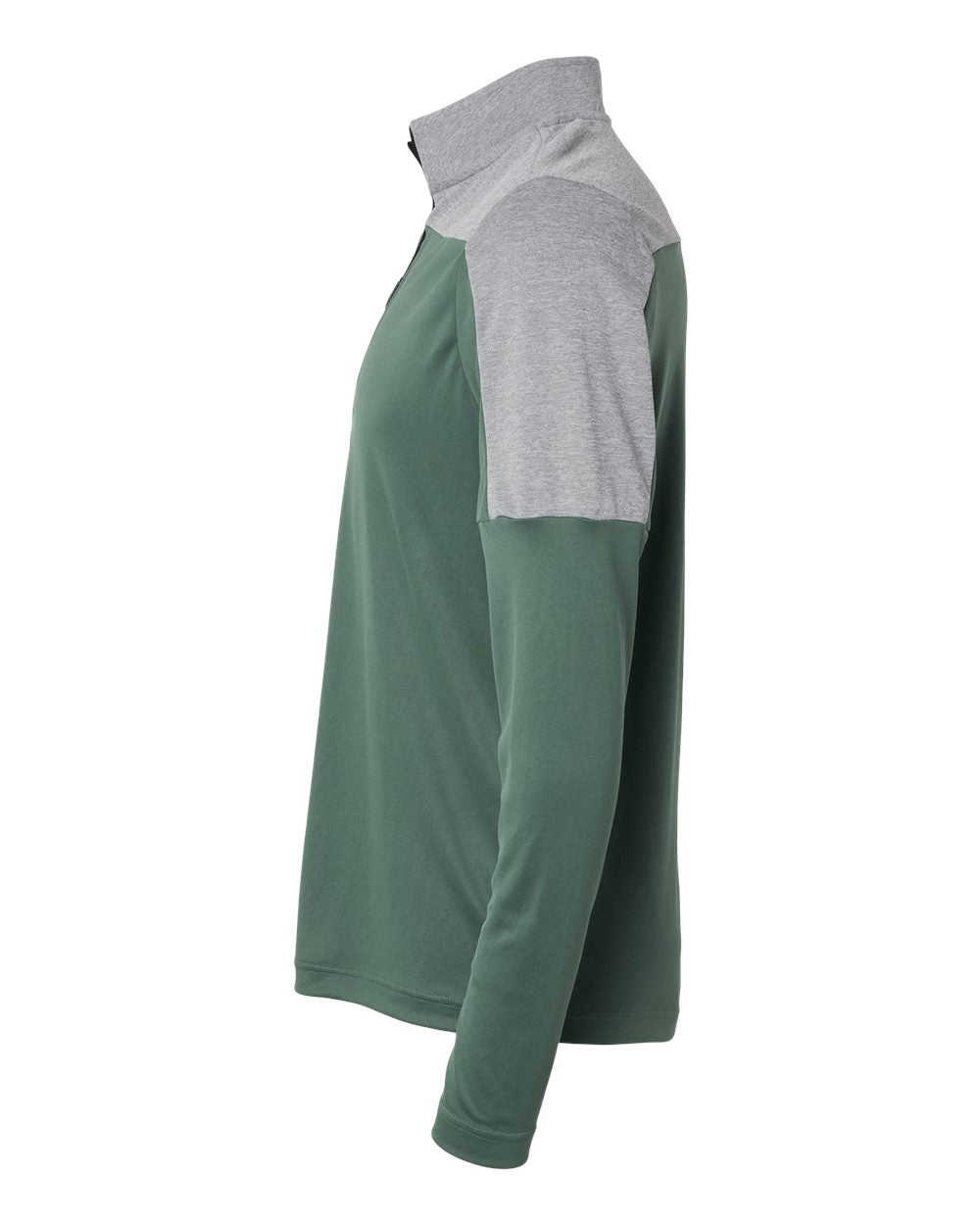 Adidas A552 Lightweight Quarter-Zip Pullover #color_Green Oxide/ Grey Three Melange