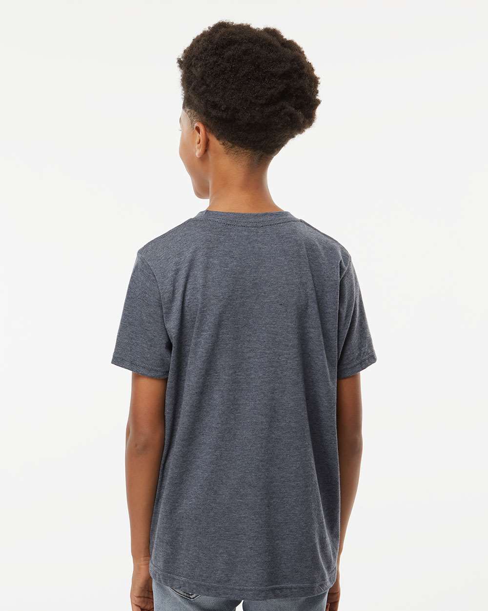 M&O Youth Deluxe Blend T-Shirt 3544 #colormdl_Heather Navy