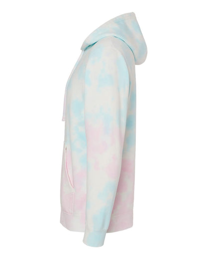 Independent Trading Co. Unisex Midweight Tie-Dyed Hooded Sweatshirt PRM4500TD #color_Tie Dye Cotton Candy