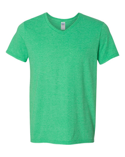 Gildan Softstyle® V-Neck T-Shirt 64V00 #color_Heather Irish Green