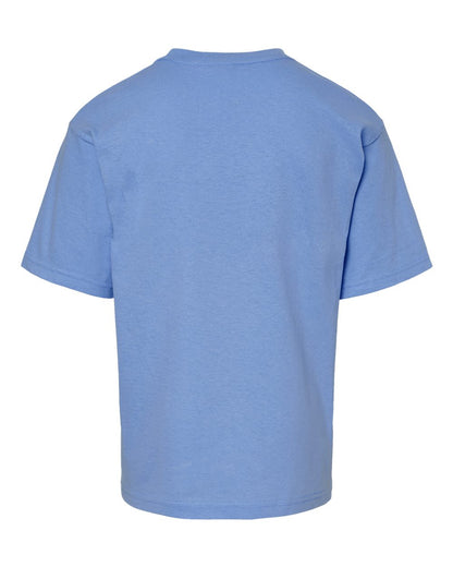 M&O Youth Deluxe Blend T-Shirt 3544 #color_Heather Blue