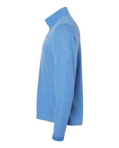 Adidas A554 3-Stripes Quarter-Zip Sweater #color_Focus Blue Melange