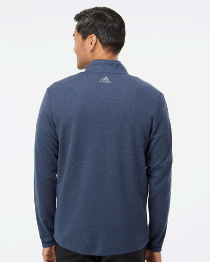 Adidas A554 3-Stripes Quarter-Zip Sweater #colormdl_Collegiate Navy Melange