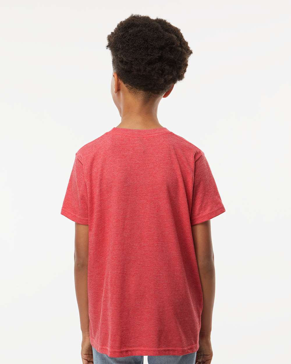 M&O Youth Deluxe Blend T-Shirt 3544 #colormdl_Heather Red