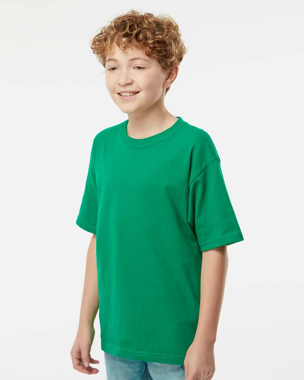 M&O Youth Gold Soft Touch T-Shirt 4850 #colormdl_Fine Kelly Green