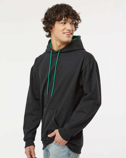 King Fashion Two-Tone Hooded Sweatshirt KF9041 #colormdl_Black/ Kelly