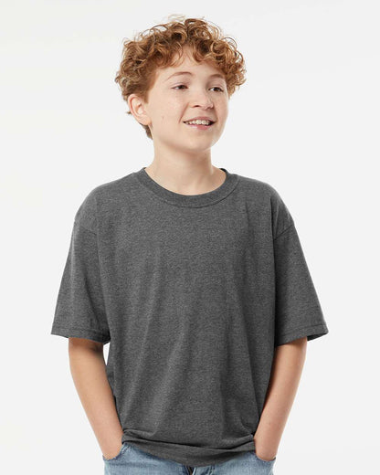 M&O Youth Gold Soft Touch T-Shirt 4850 #colormdl_Dark Heather