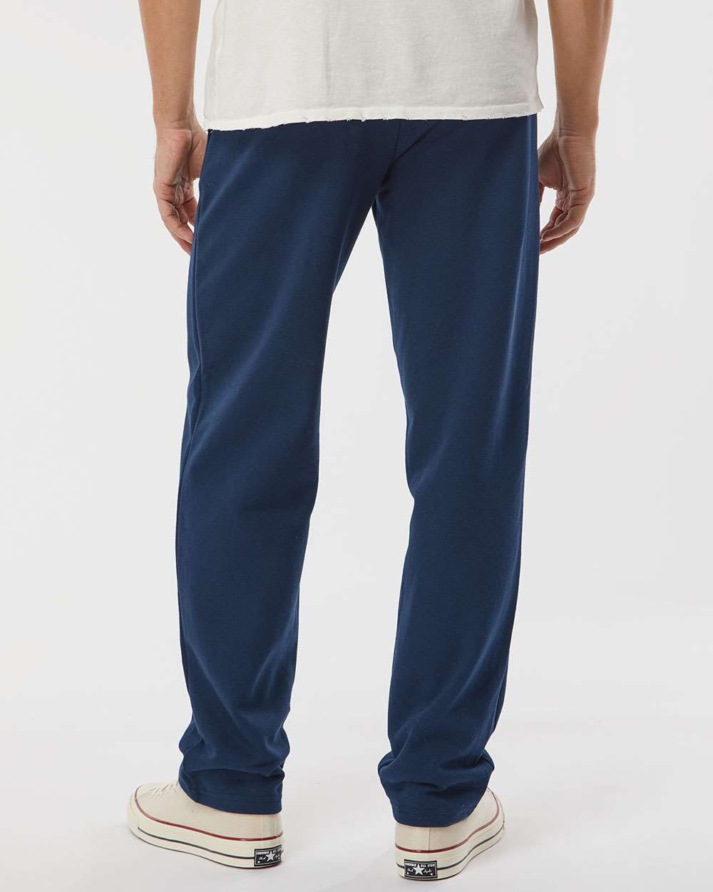 King Fashion Pocketed Open Bottom Sweatpants KF9022 #colormdl_Navy