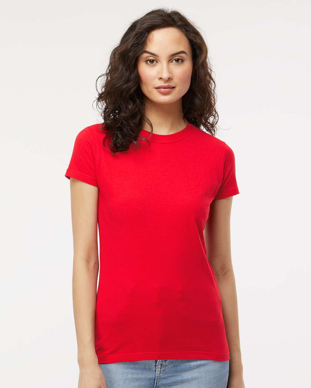 M&O Women's Fine Jersey T-Shirt 4513 #colormdl_Fine Red
