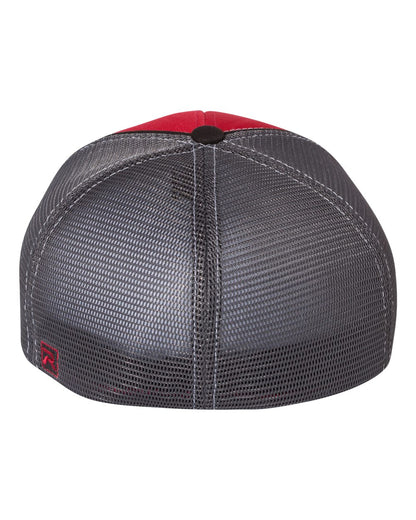 Richardson Fitted Pulse Sportmesh with R-Flex Cap 172 #color_Red/ Charcoal/ Black Tri