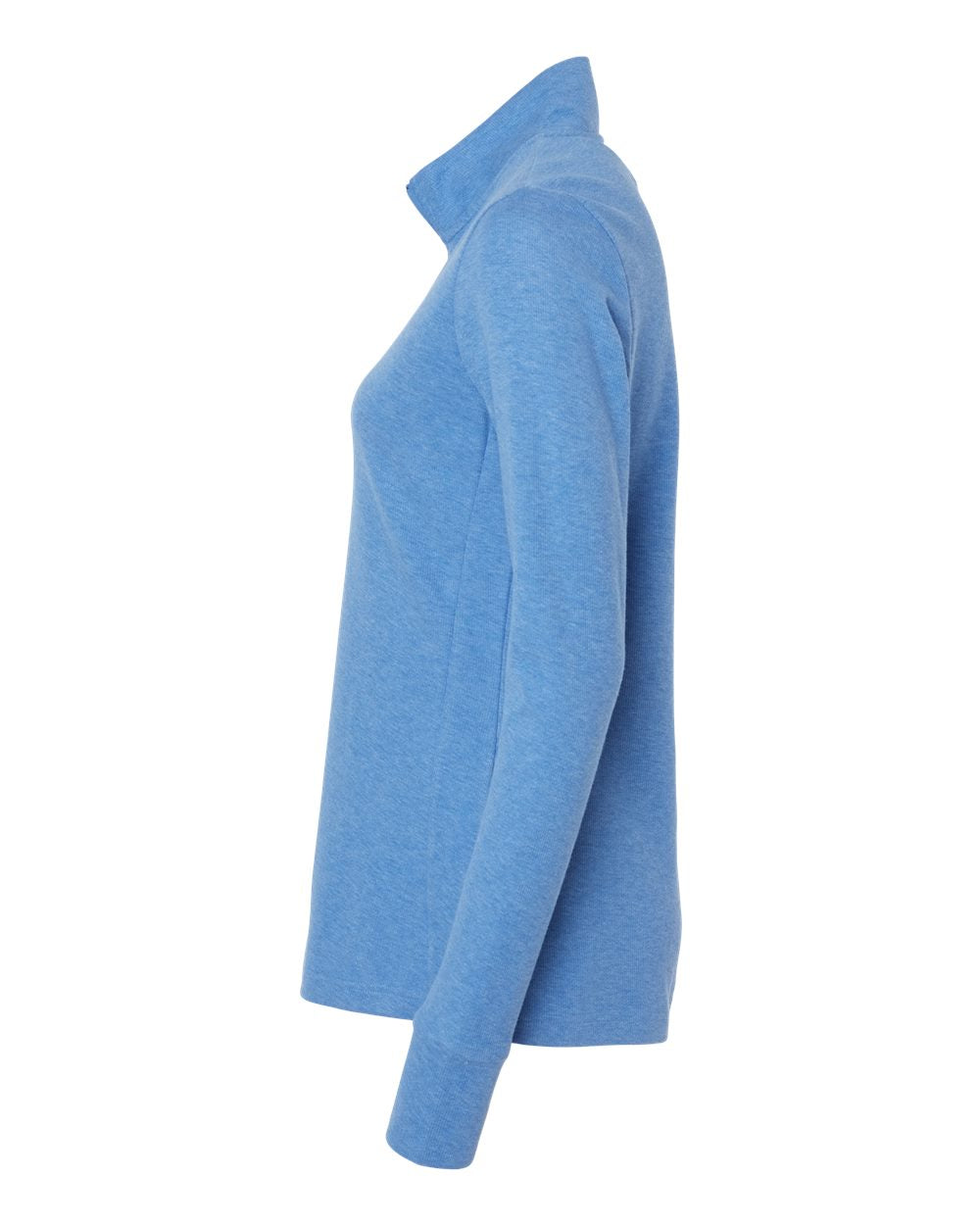 Adidas A555 Women's 3-Stripes Quarter-Zip Sweater #color_Focus Blue Melange