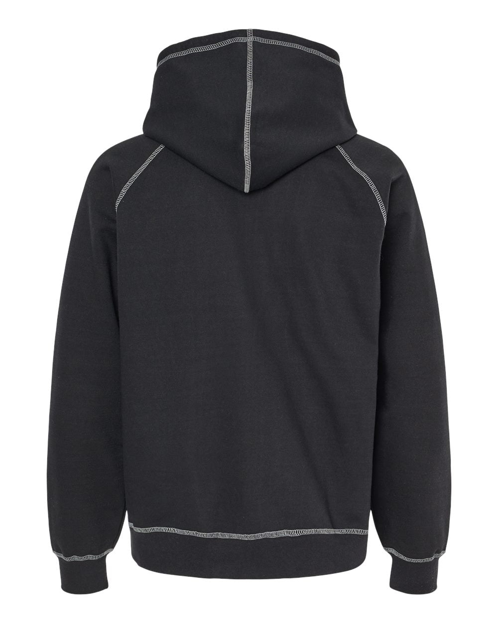 King Fashion Extra Heavy Full-Zip Hooded Sweatshirt KP8017 #color_Black