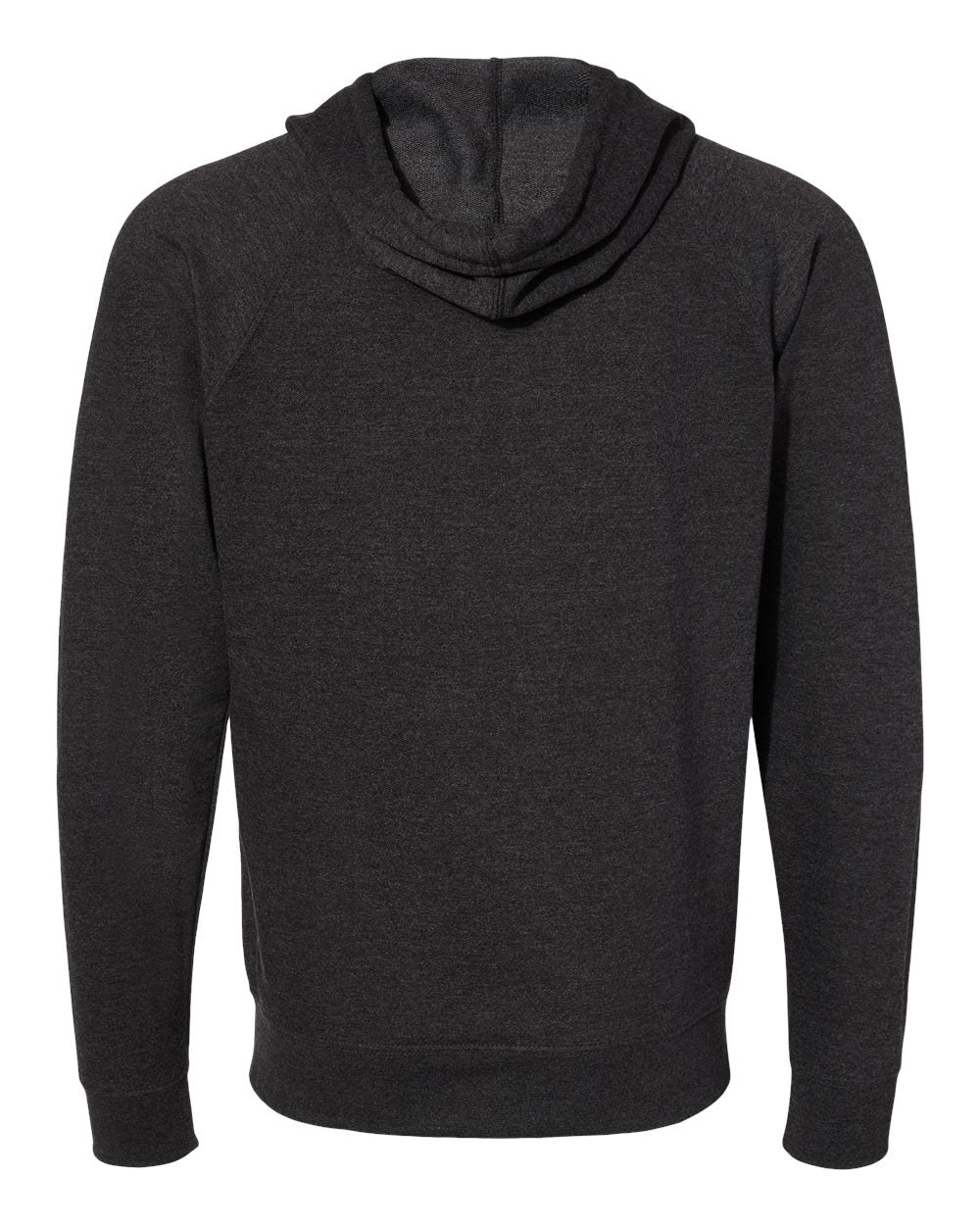 Independent Trading Co. Icon Unisex Lightweight Loopback Terry Full-Zip Hooded Sweatshirt SS1000Z #color_Charcoal Heather