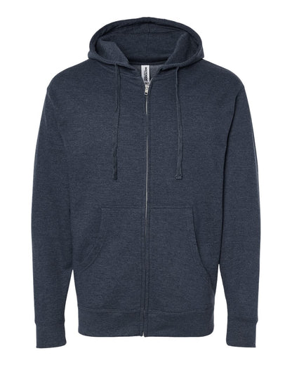 Independent Trading Co. Midweight Full-Zip Hooded Sweatshirt SS4500Z #color_Classic Navy Heather