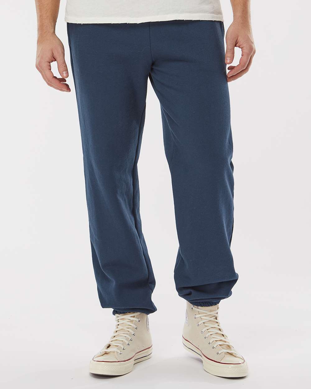 King Fashion Pocketed Sweatpants with Elastic Cuffs KF9012 #colormdl_Navy