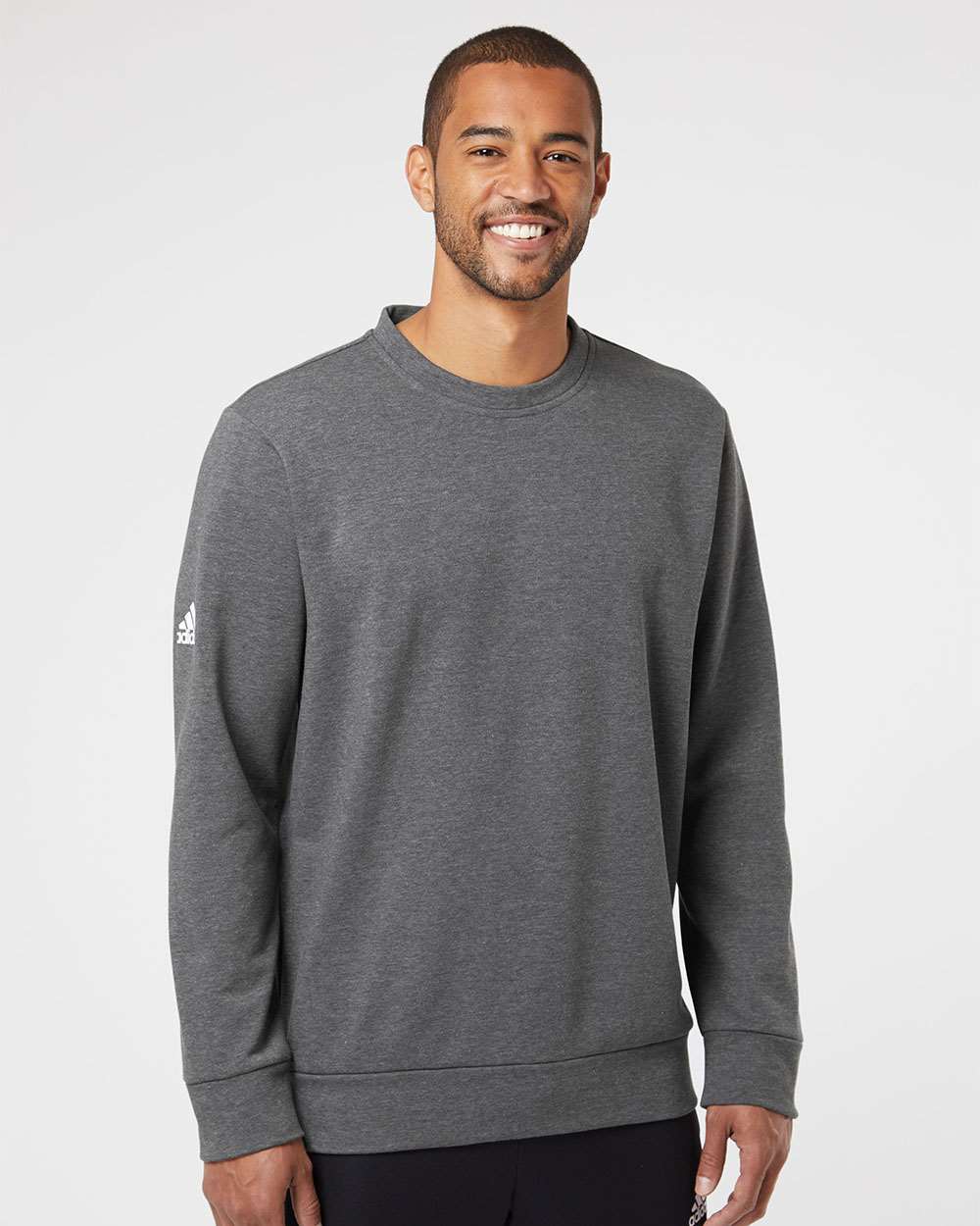 Adidas A434 Fleece Crewneck Sweatshirt #colormdl_Dark Grey Heather