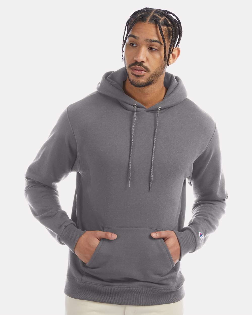 Champion Powerblend® Hooded Sweatshirt S700 #colormdl_Stone Grey