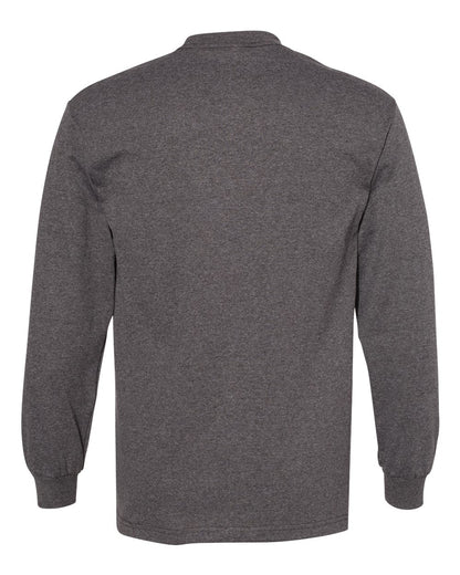American Apparel Unisex Heavyweight Cotton Long Sleeve Tee 1304 #color_Heather Charcoal
