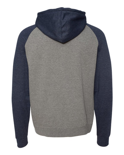 Independent Trading Co. Raglan Hooded Sweatshirt IND40RP #color_Gunmetal Heather/ Classic Navy Heather
