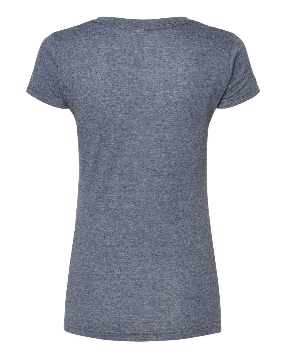 M&O Women's Deluxe Blend V-Neck T-Shirt 3542 #color_Heather Navy