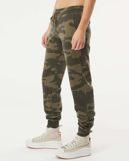 Independent Trading Co. Women's California Wave Wash Sweatpants PRM20PNT #colormdl_Forest Camo Heather