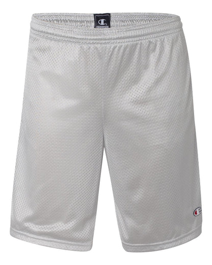 Champion Polyester Mesh 9" Shorts with Pockets S162 #color_Athletic Grey