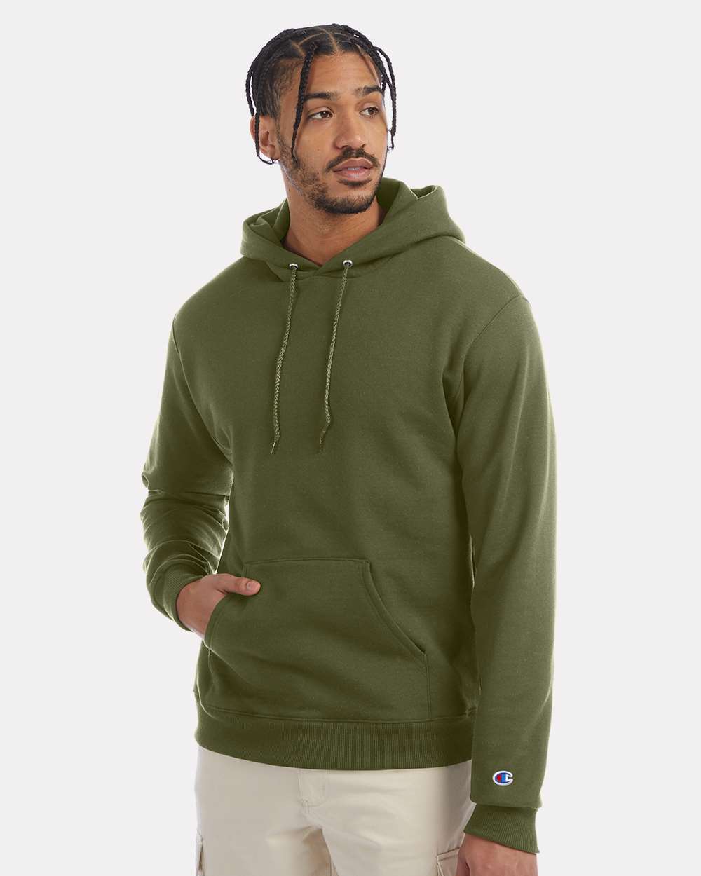 Champion Powerblend® Hooded Sweatshirt S700 #colormdl_Fresh Olive