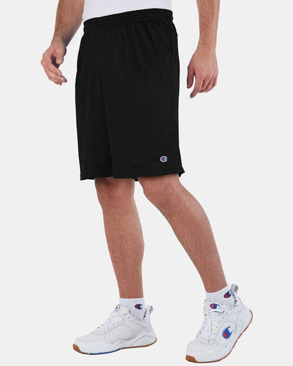 Champion Polyester Mesh 9" Shorts with Pockets S162 #colormdl_Black