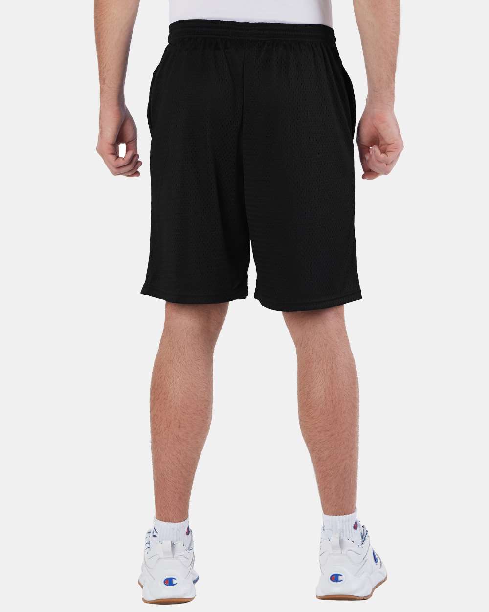 Champion Polyester Mesh 9" Shorts with Pockets S162 #colormdl_Black
