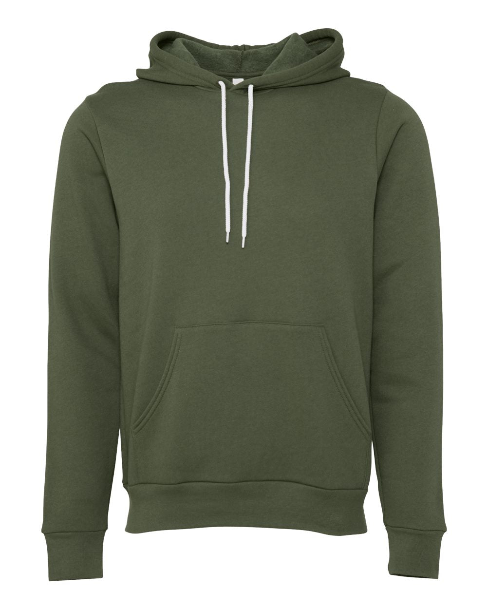 Military Green Color Unisex Sponge Fleece Hoodie