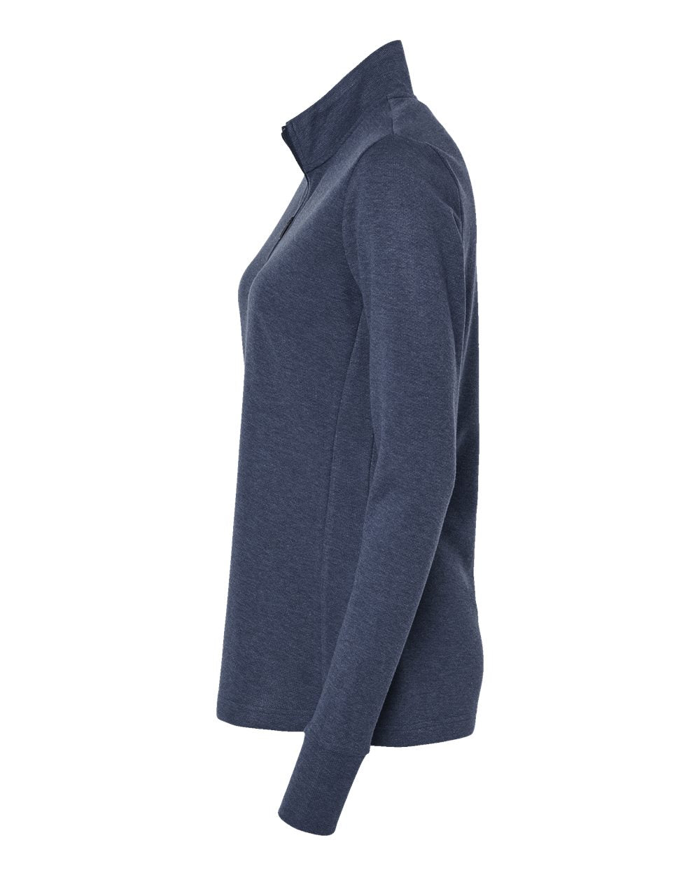 Adidas A555 Women's 3-Stripes Quarter-Zip Sweater #color_Collegiate Navy Melange